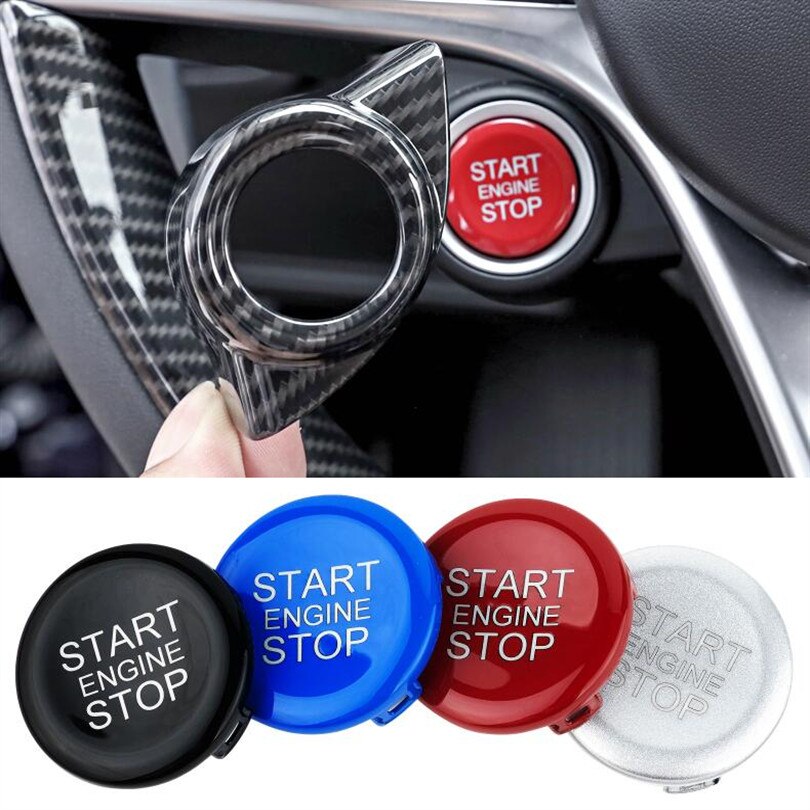 Voor Alfa Romeo Giulia Stelvio Auto Motor Start Stop Knop Keyless Systeem Cover Frame Trim Vervangen Ontsteking schakelaar