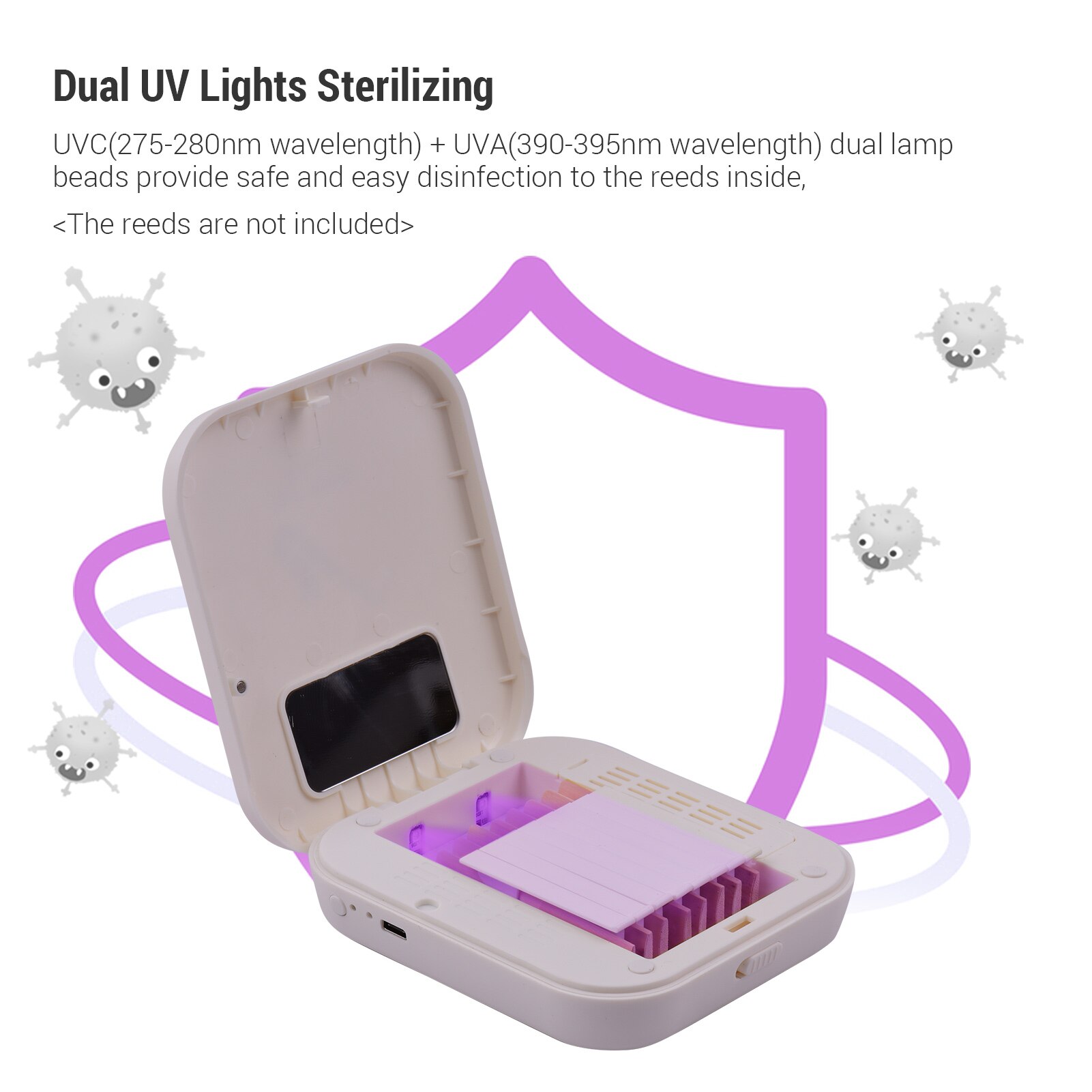 UV Sanitizer Box - UV Light Sterilizer for Saxophone & Clarinet - Reed Holder
