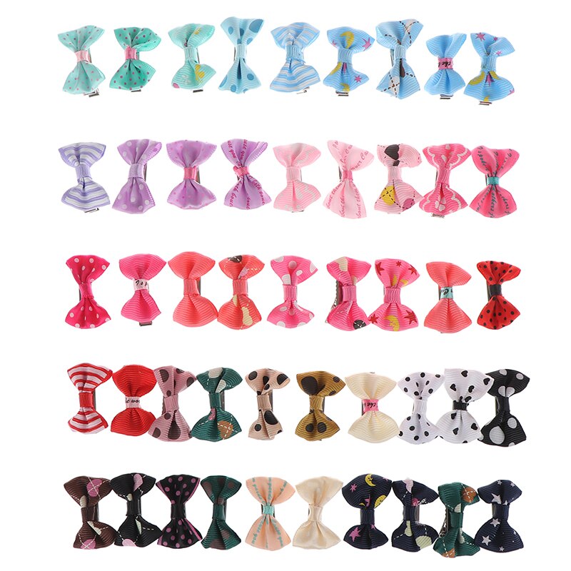 Random 10Pcs/lot Baby mini Bow Hairpins Girls Hair Accessories Kids Hair Clips Mini Cute for baby girl