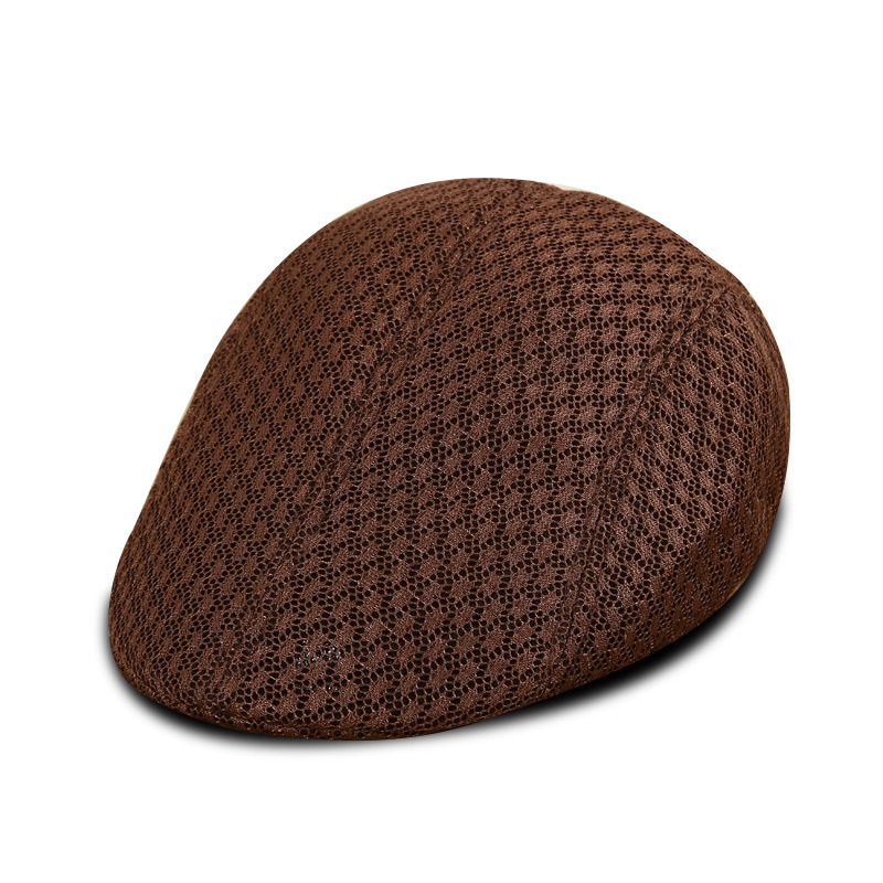 Summer Mesh Beret Cap Men Women Newsboy Hat Visors Sun Hat Outdoor Mens Flat Caps Berets Casquette Boina Caps: Brown