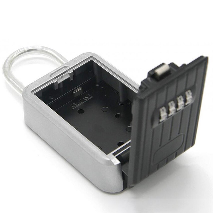 1Pc 4 Digit Password Safes Key Lock Box Waterproof Mini Outdoor Key Cipher Boxes Hanging Padlock Lock Box Safe Storage Case