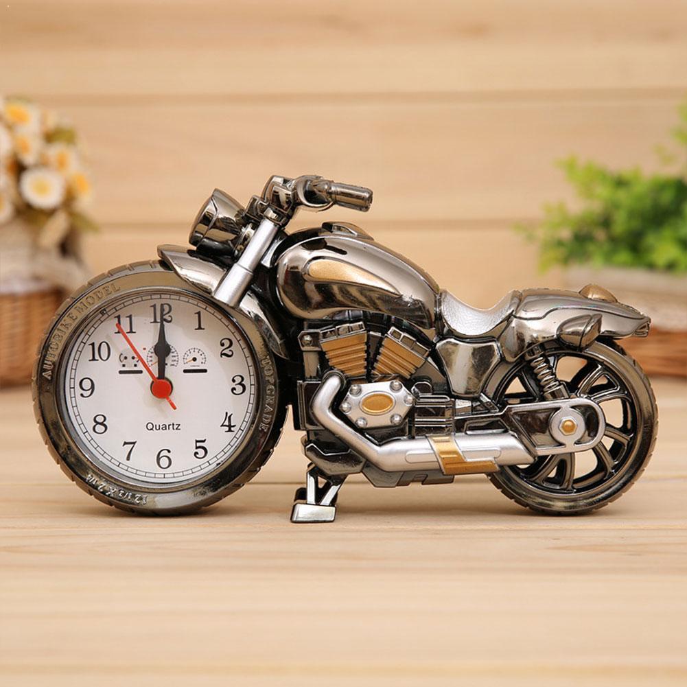 Motorcycle Alarm Clock Motorbike Pattern Clock Desk Birthday Home Clock Cool H3N4