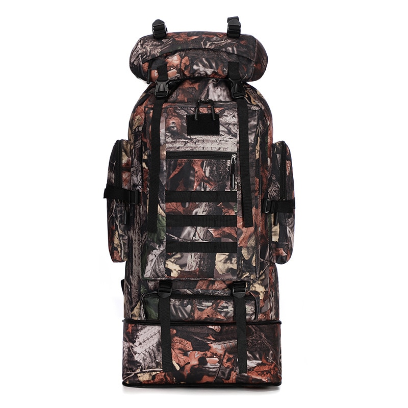 Fengtu 100L Grote Wandelen Klimmen Rugzakken Camouflage Softback Rugzak Voor Mannen En Vrouwen Sport Tassen Camping Reizen Rugzak: Black-A