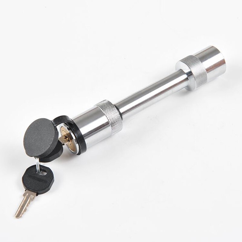 Heavy Duty 5/8" Trailer Hitch Pin Lock Plum Blossom Lock Core 2 Keys & Rubber Cap for Class III, IV, V Hitch Receiver