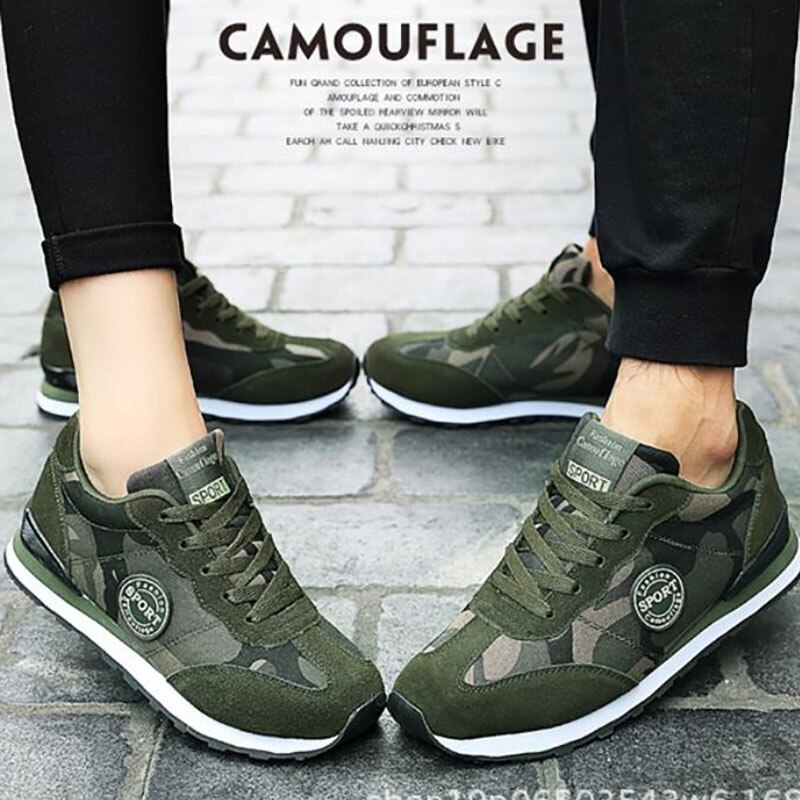 COWCOM-baskets de Camouflage à semelle plate, d'été, chaussures, dentelle, vert, armée, chaussures pour femmes, baskets, CYL-A07