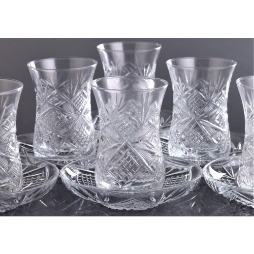 12 pieces (6 Persons) tea Set-100 cc Tea Coffee Cups Tea Coffee Sets Tea Coffee For Trophy Turkish Tea Cup Set Glass