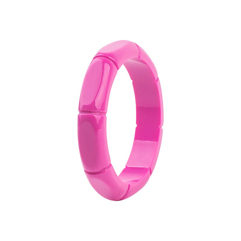 GuanLong-brazalete geométrico de resina acrílica para mujer y niña, pulsera con patrón de bambú Irregular, de , joyería: Color amarillo claro