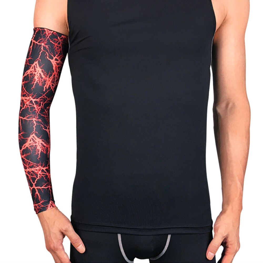 Breathable Protection Running Arm Sleeves Basketball Elbow Pad Fitness Arm Guards Sports Cycling Arm Warmers Brace Support Pad: red / M