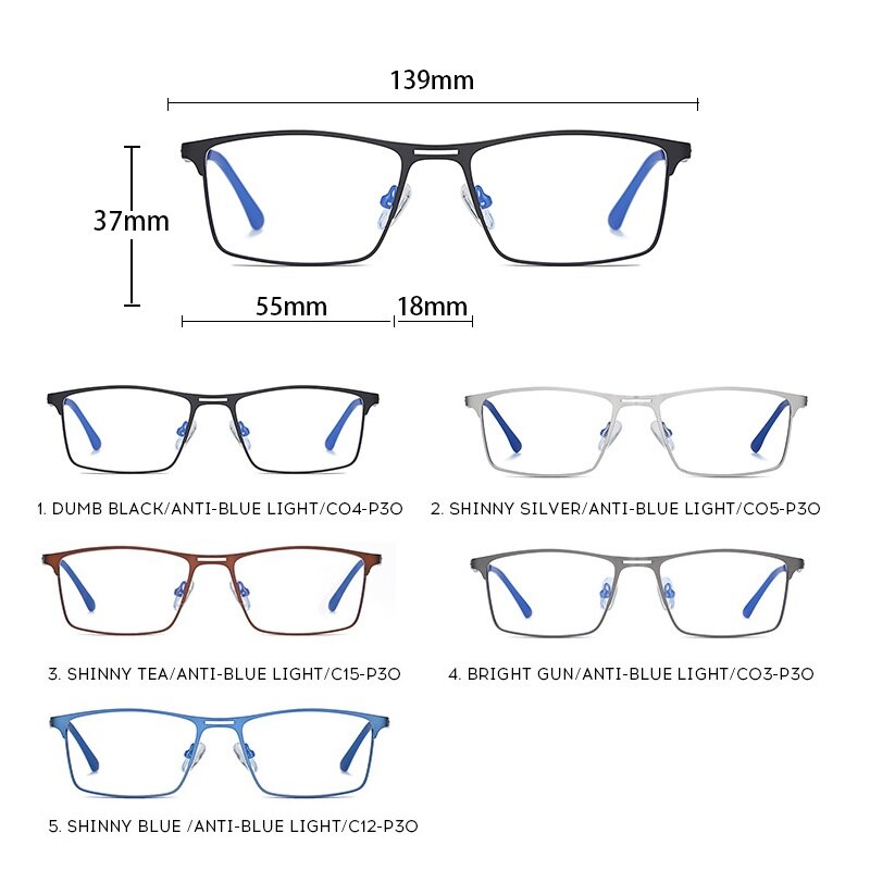Anti Blauw Licht Straling Bril Mannen Computer Gaming Brillen Blocker Blokkeren Ray Bril Lentes Mobiele Telefoon Metalen Frame