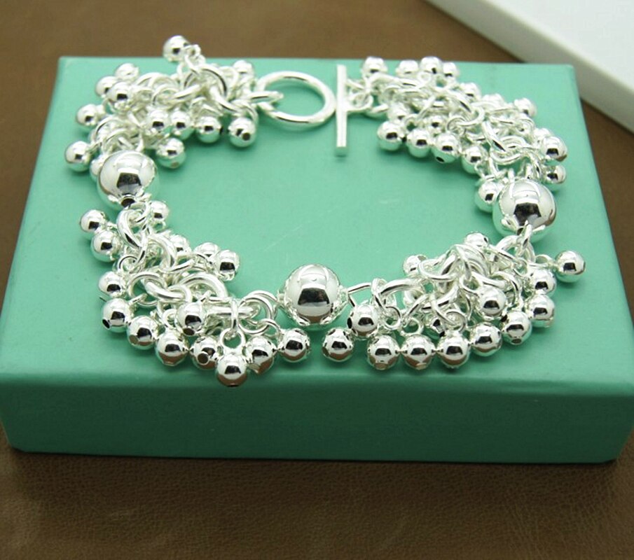 925 Bracelet Silver Jewelry Round Circle Charm Bracelets For Women Men Trendy Jewelry