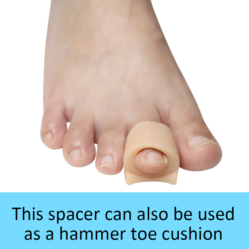 Pexmen 2Pcs Gel Toe Separators Toe Spacers Hammer Toe Straightener Correct Toes and Bunion Relief Soft Silicone Toe Corrector