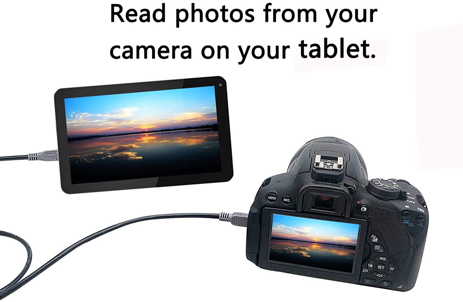 USB OTG Cable - Black, USB Micro Male to Mini Male OTG Cable (Black) (1m)