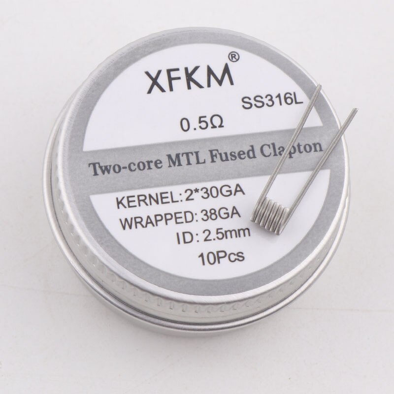 XFKM Superfine MTL DIY prebuilt coils Ni80/A1/SS316L premade fused clapton for manta mtl RTA atomizers: Mtl-2-30-38-316