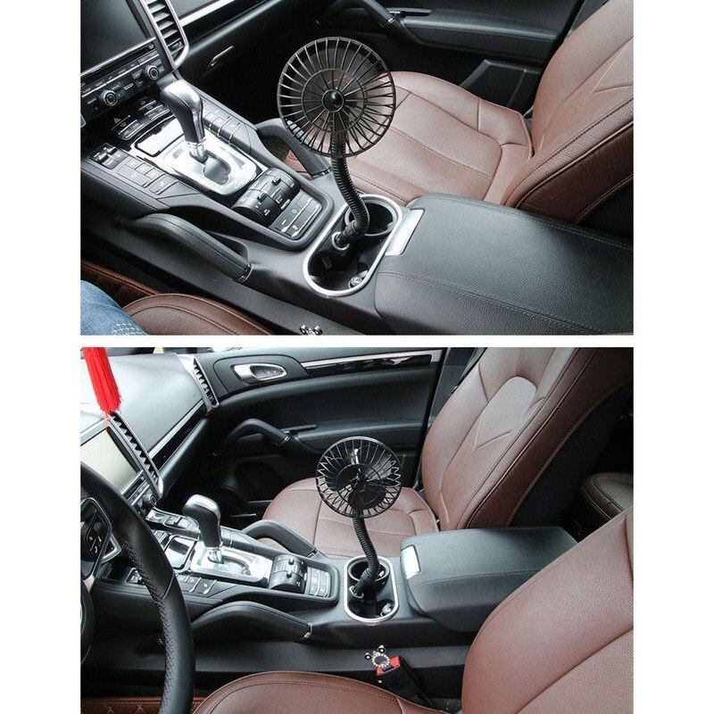 12V Electric Car Fan Strong Wind Low Noise Summer Adjustable Cigarette Lighter Air Cooling Fan