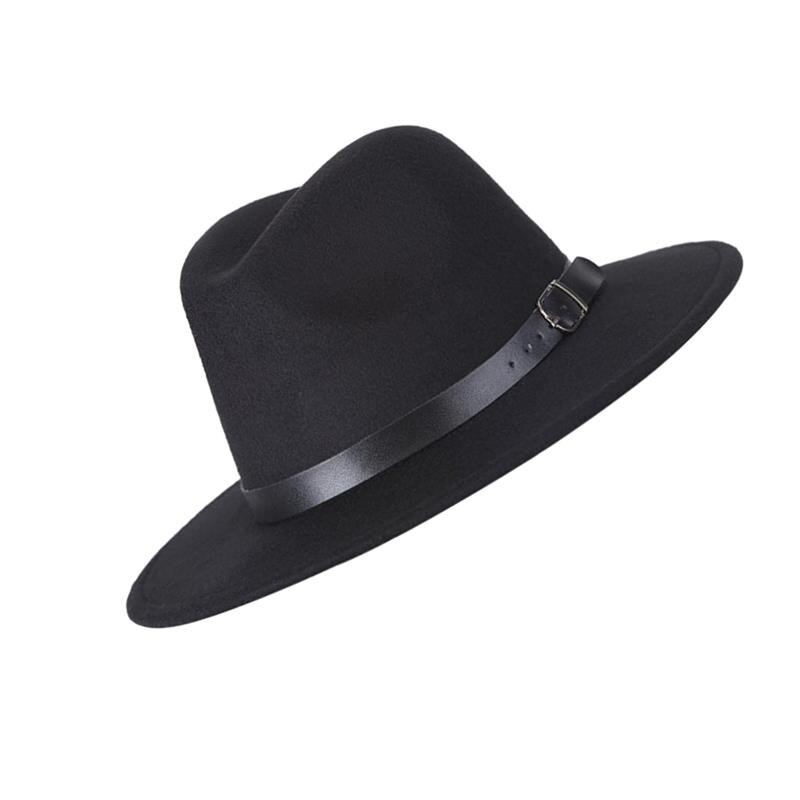Sombrero de ala ancha de fieltro para mujer, gorro cálido Vintage, accesorios de ropa de viaje para , Invierno