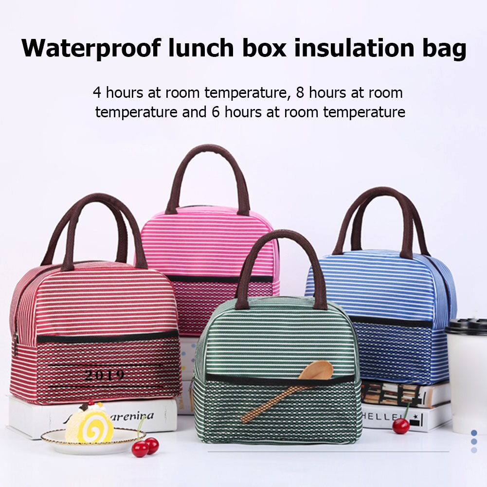 Draagbare geïsoleerde canvas lunchtas, draagbare lunchtas, oxford waterdichte, thermisch geïsoleerde koeltas, handtas en bento-tas.