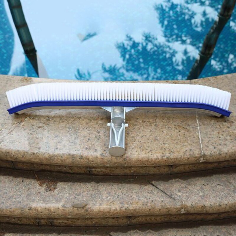 18in Duurzaam Outdoor Zwembad Muur Borstel Schoonmaak Tool Aluminium Handvat Voor Vijver Spa Spring Zwembaden Algen Remover Scrubber
