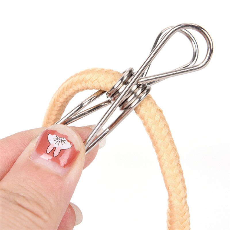 20 Pcs Metal Clothes Pegs Stainless Steel Washing Line Hanger Paper Photos Clip Alloy