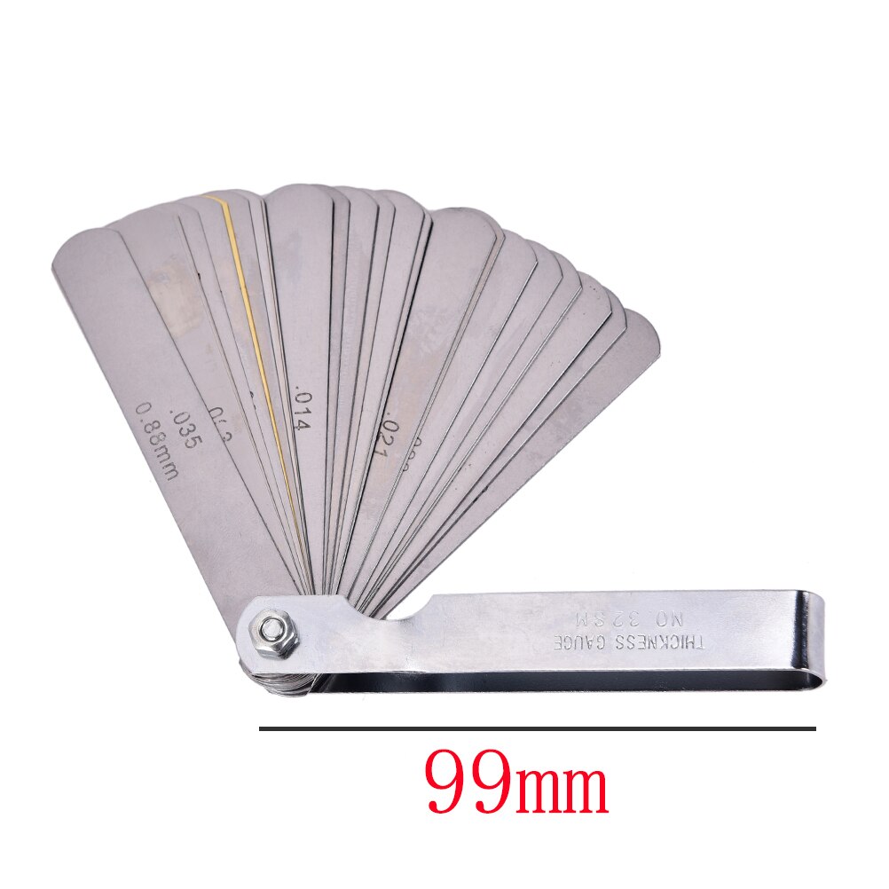 1 set metriskt imperialistiskt mått tune up gap blade tool gitarr 32 blad feeler gauge set