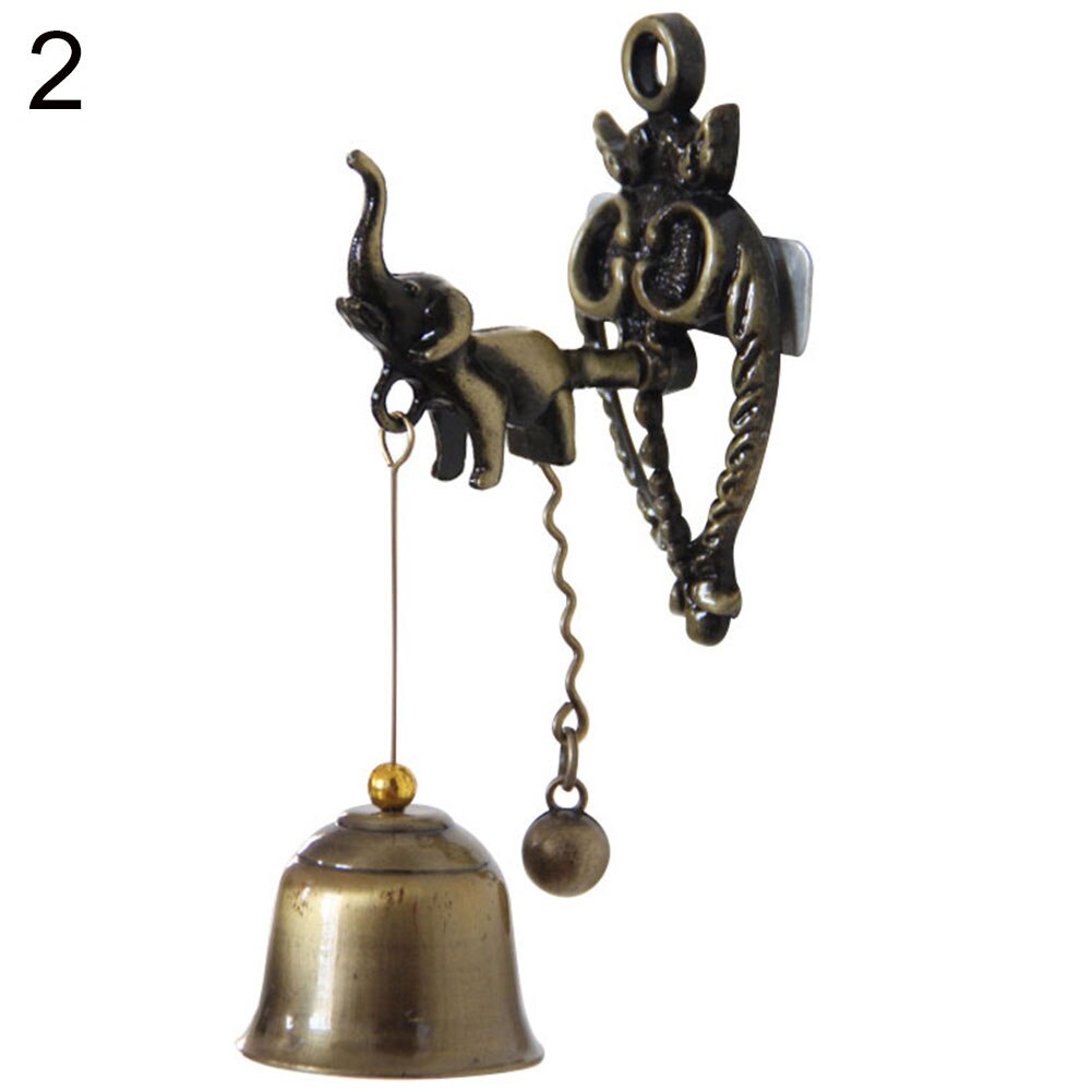 Vintage cheval éléphant hibou en forme de cloche sonnette Halloween porte suspendue décor sonnette porte accessoires déco maison: Elephant