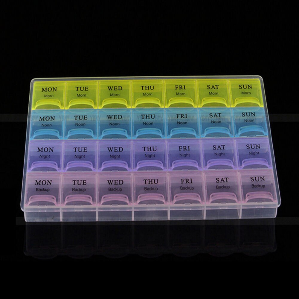 Reizen Pil Case Wekelijkse 7 Dagen Tablet Pillendoosje Holder Geneeskunde Organizer Container Case Portemonnee Geneeskunde Doos 28 Pleinen: Ivoor
