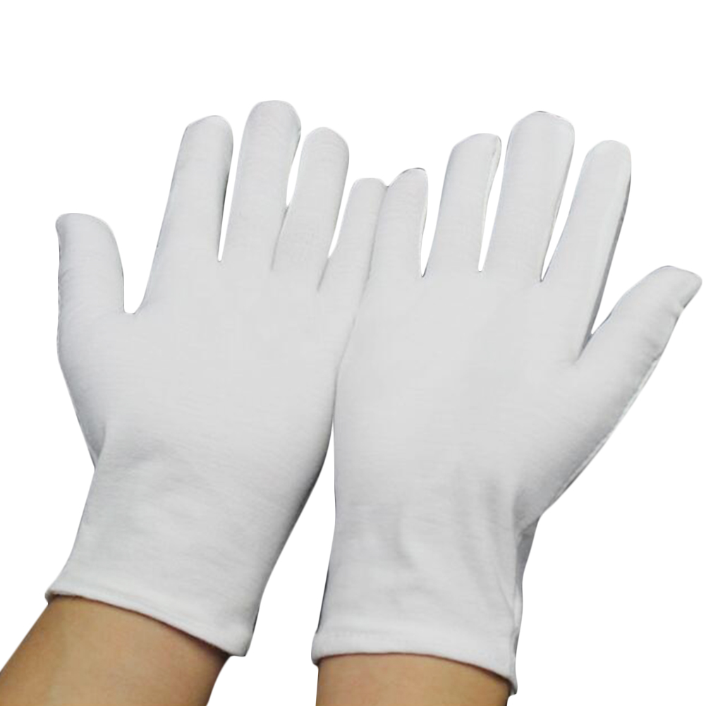 Weiße Baumwollhandschuhe, trockene Hände, feuchtigkeitsspendende Inspektionsarbeitshandschuhe, waschbare, dehnbare Stoffhandschuhe, Haushaltsreinigungshandschuhe: Black / S