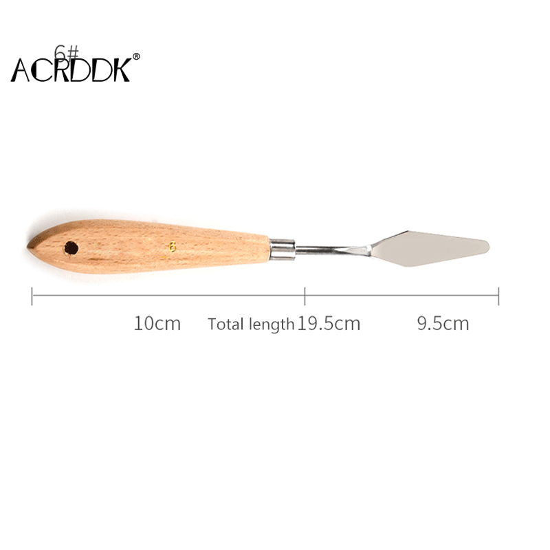 Palette Knife Painting Stainless Steel Spatula Palette Knife Oil Paint Metal Knives Wood Handle DF