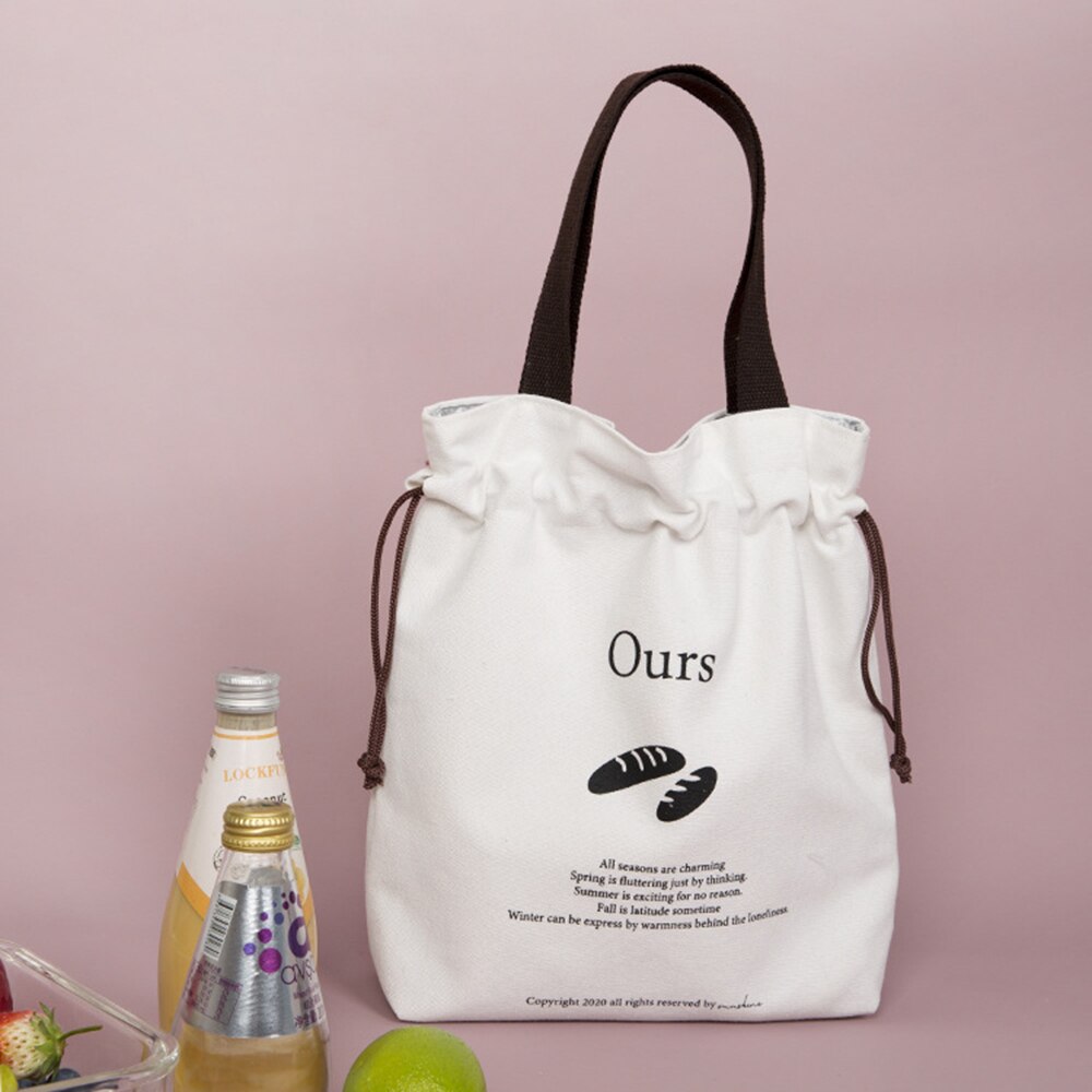 Borsa da pranzo in tela fodera in foglio di alluminio spesso scatola da pranzo borsa termica borsa da Picnic contenitore per la cena borse per la conservazione degli alimenti scolastici