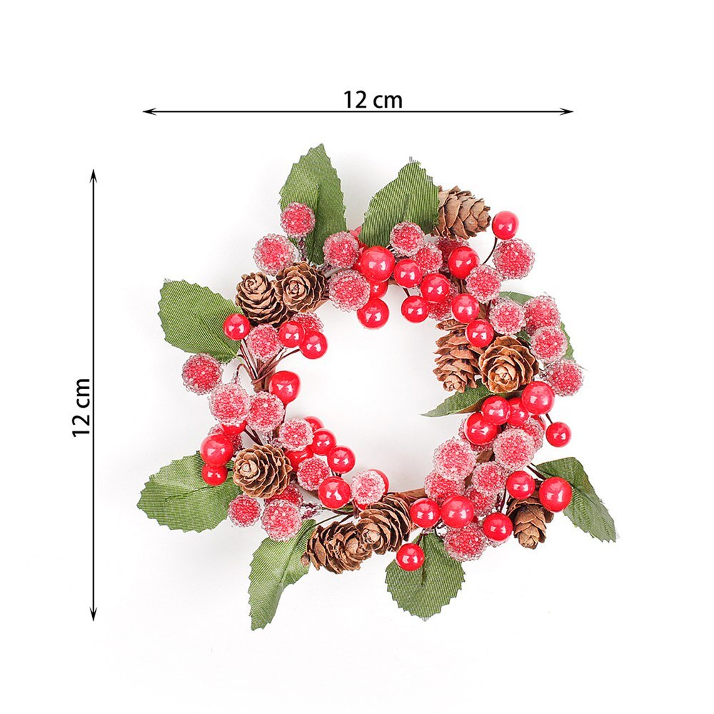 1 stk kunstig blomst bær armbånd julebær krans naturlig fyrrekogle bryllup hjemmedekoration gør-det-selv-blomst vægboks: Default Title