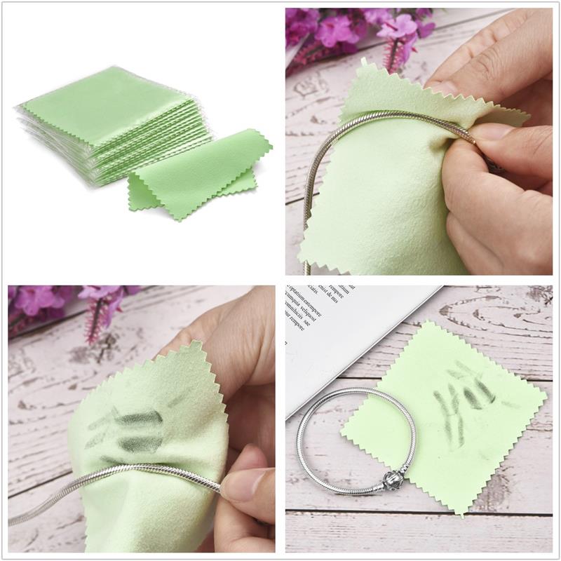 10 Pcs 8X8 Cm Schone Poetsdoek Polijsten Doek Voor Sterling Veeg Zilver Goud Platina Ornamenten Anti Dofheid sieraden Gereedschap