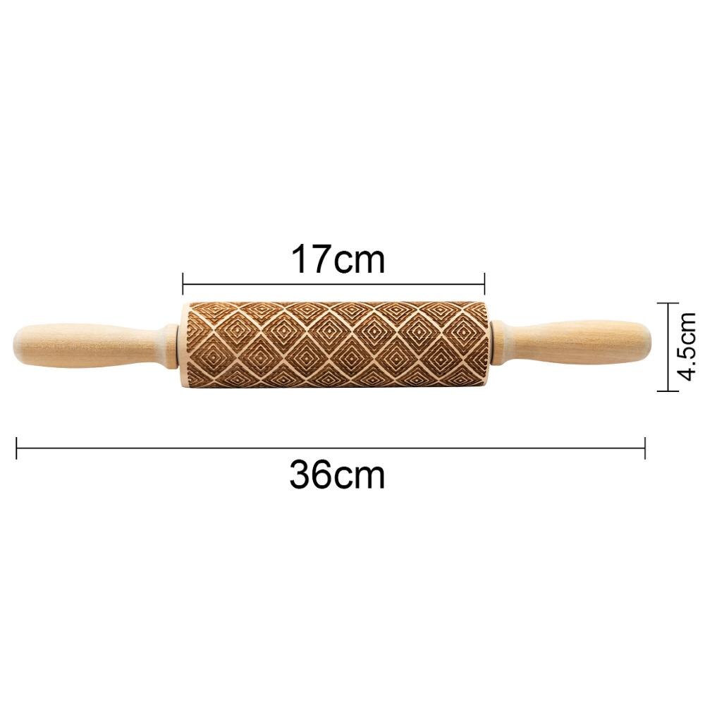 Rouleau de rouleau en bois gaufré | Bricolage, broche à rouler: A