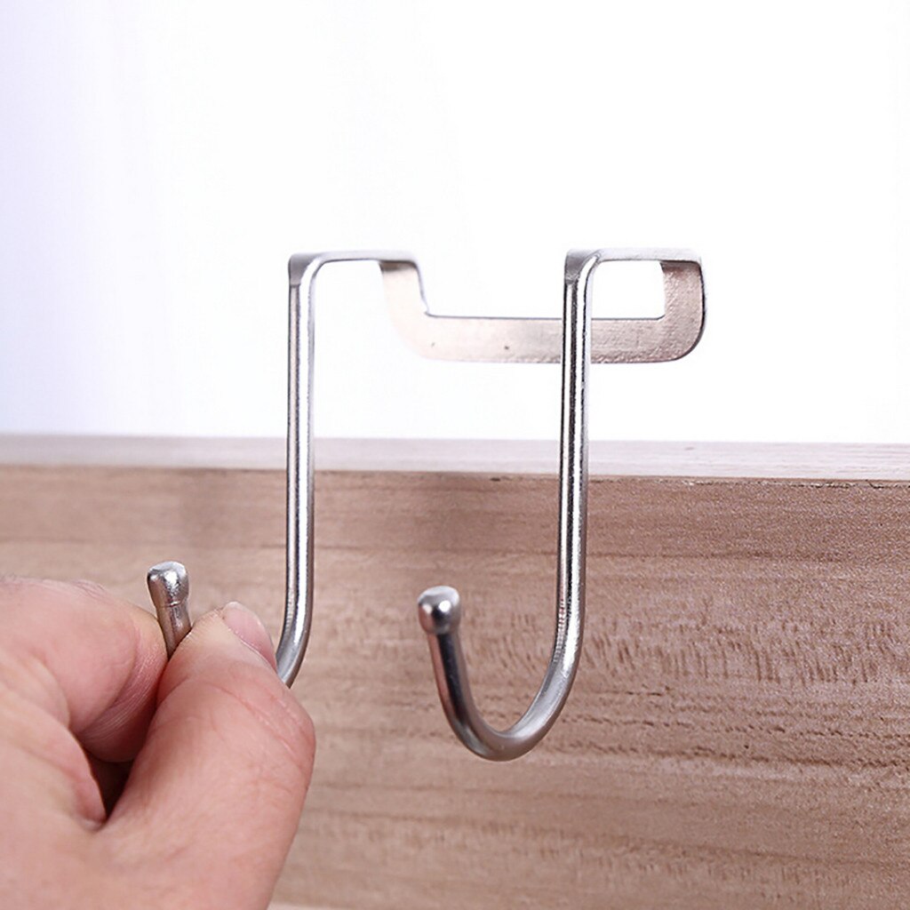 Metalen haak rvs multifunctionele haak 4 Stuks Rvs Over De Deur Haak Opslag Hanger Bloem Mand houder w517
