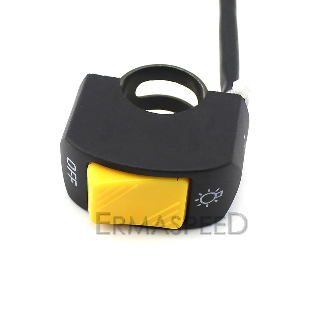 Interrupteur universel pour moto et Scooter, bouton-poussoir On-Off pour guidon, contrôleur 12V, 7/8 pouces, 22mm: YELLOW