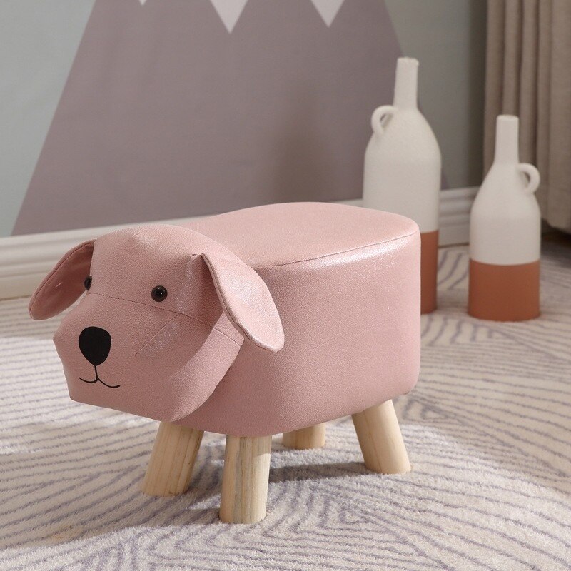 Dog Children's Stool Wooden Cute Cute Pet Sofa Stool Children's Kindergarten Home Stool Kids Furniture
