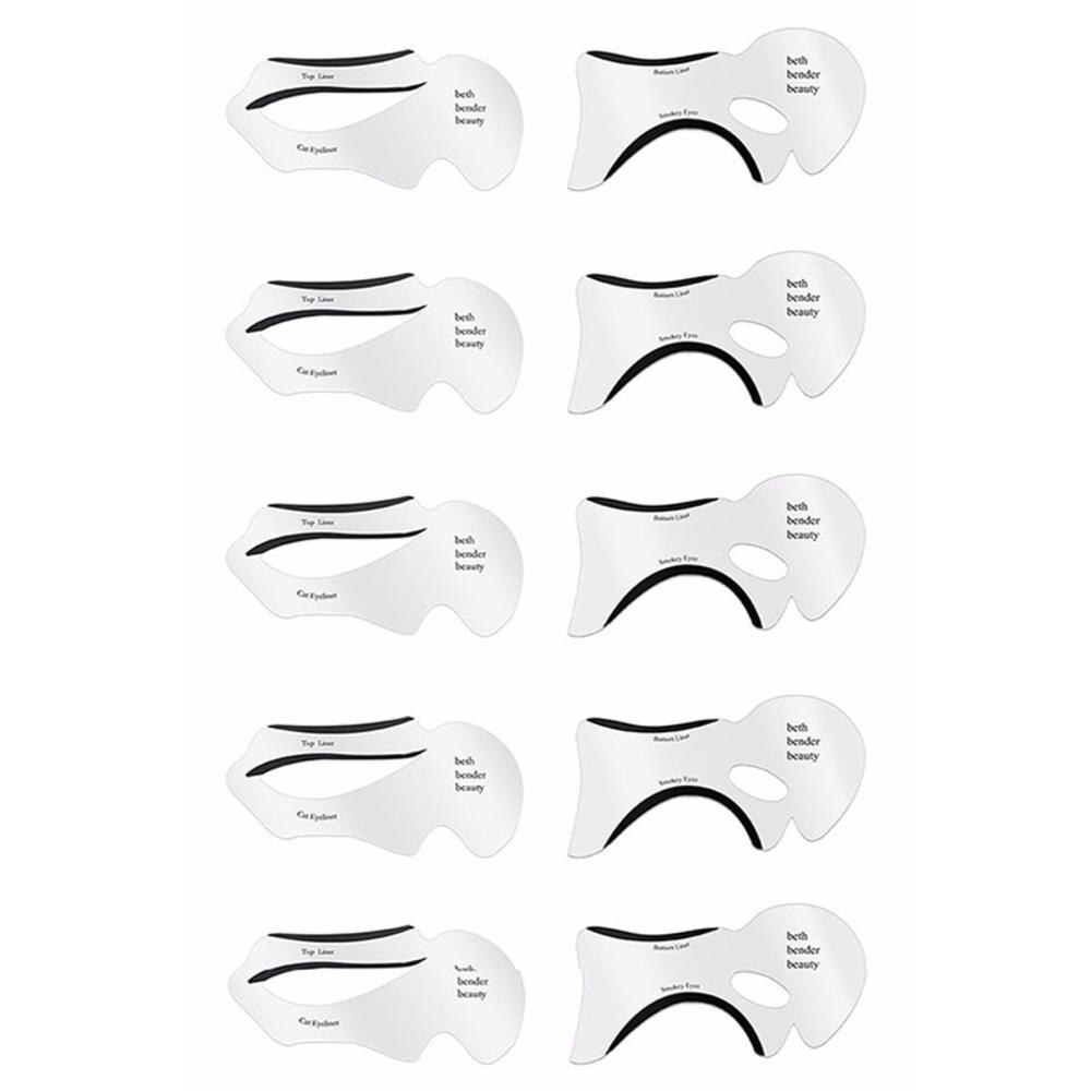 2Stck Professionelle Eyeliner Schablonen Modelle Vorlage Gestaltung Werkzeuge Augenbrauen Vorlage Karte Lidschatten Eyeliner Schablone machen-hoch-Werkzeug