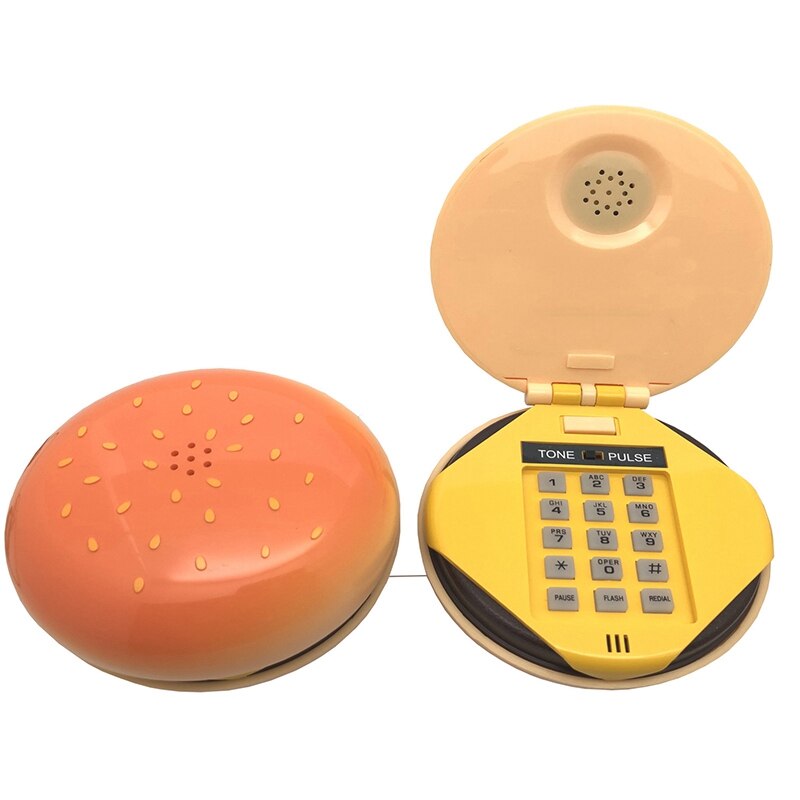 thumbnail image 2 of Funny Gadgets Emulational Hamburger Telephone Wire Landline Phone 2 of 10