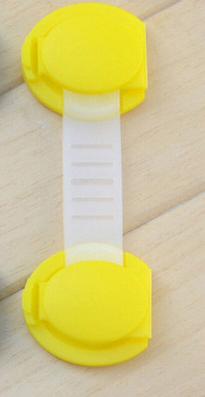 10 stk / lot skabsdørskuffer køleskabslåse beskyttelse børn baby sikkerhed plast sikkerhed børnesikring produkter: 10 pc gule