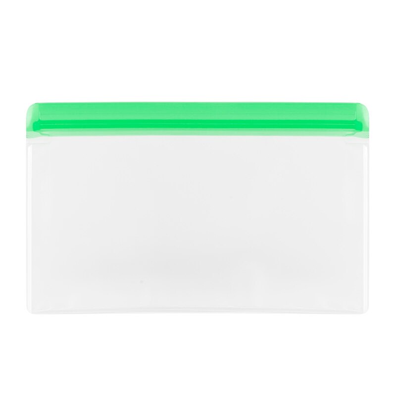 PEVA Food Storage Containers Reusable Silicone Fresh Bags Moistureproof Refrigerator Vacuum Sealed Bag For Sandwich Snack Fruits: 1green