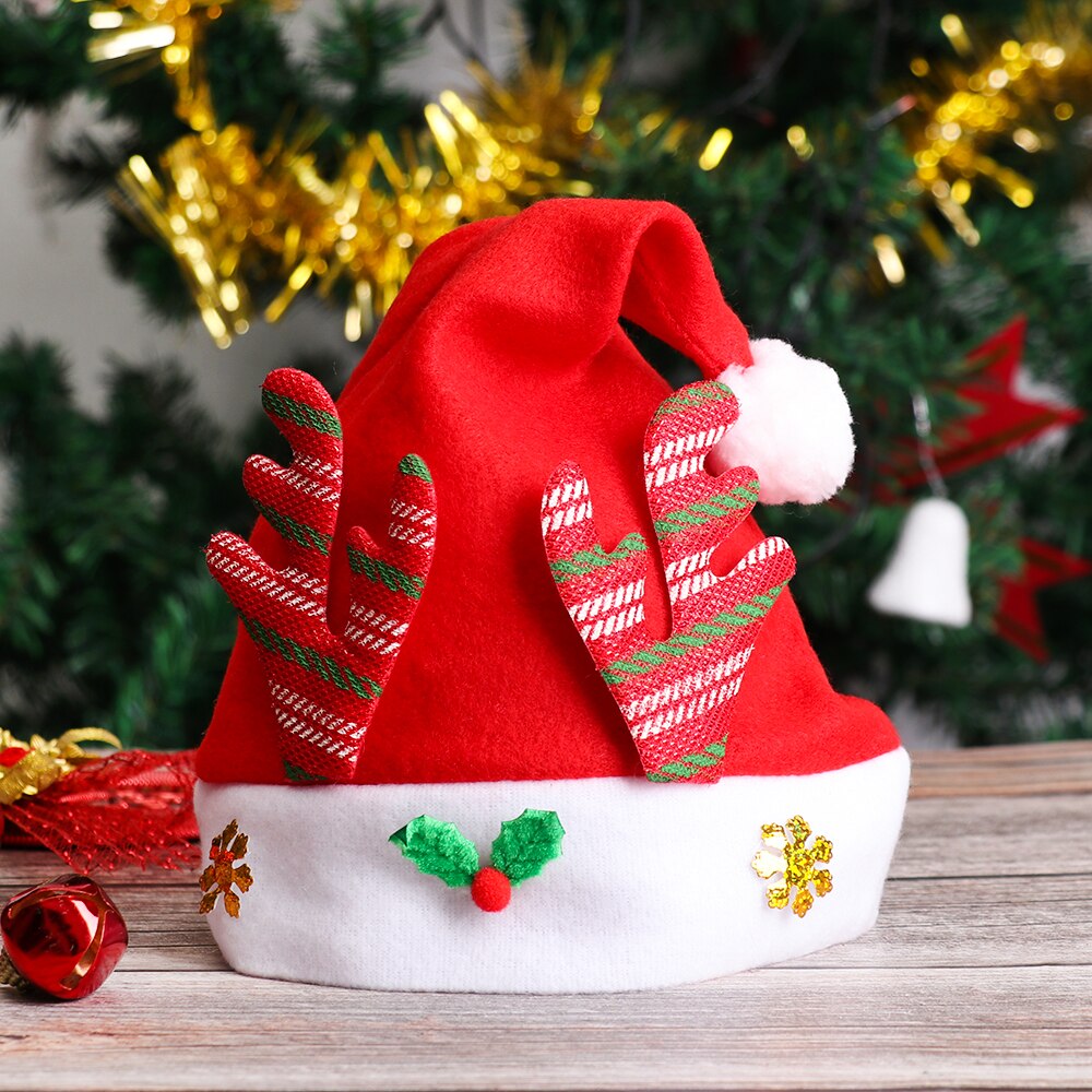 Year Merry Christmas Hat For Kids Xmas Santa Claus/Deer/Snowman Cap Christmas Children Party Props