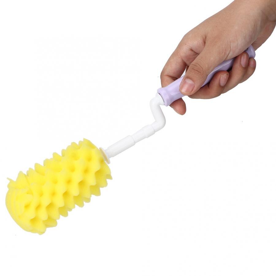 2Pcs/Set Baby Bottle Brushes 360 Degrees Baby Milk Bottle Washing Cleaning Sponge Brush Tool Kit Feeding Bottle Sponge Brushes