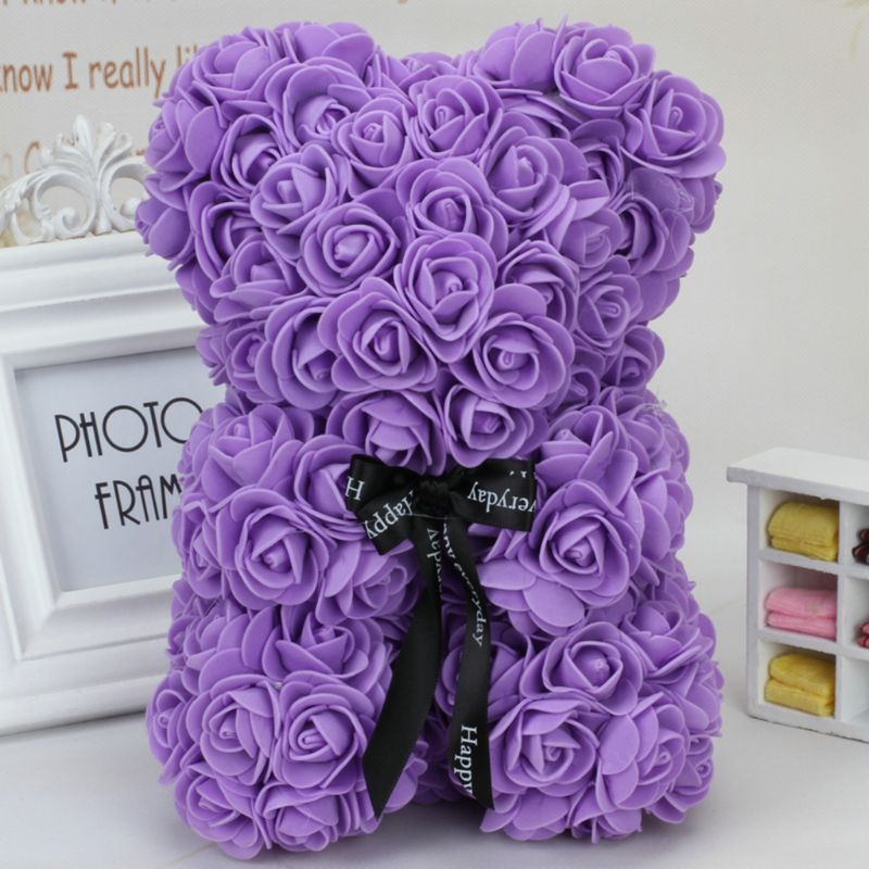 Decoración de oso de flores para boda, flores hechas a mano, adornos artificiales a la , muñecas, canasta para flores boda: PL