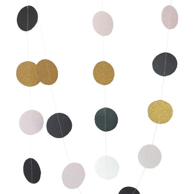 Round Piece Paper Flower Party Decoration Decoration Pendant Pendant Round Flag Birthday Full Moon Baby Shower Wedding: black