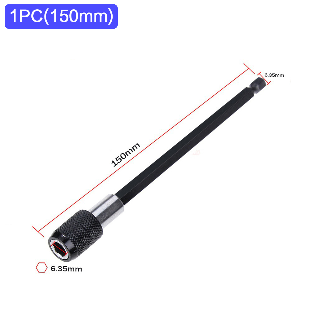 STONEGO 1PC/3PCS 1/4 Inch Quick Hex Shank Release Magnetic Electric Screwdriver Extension Bit Holder 60/100/150mm Extension Rod: Gold