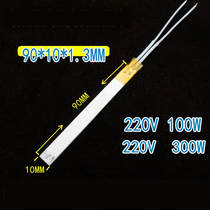 2 stuks industriële keramische verwarmingsplaten met hoge temperatuur, mch-verwarmingsplaat, elektrische verwarmingsplaat, 90 * 10 * 1.3 mm, 220 v, 100 w , 300w