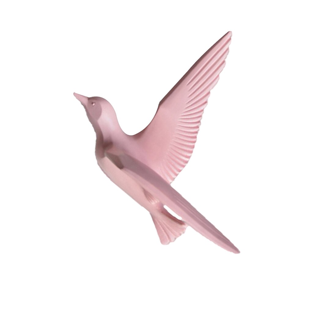3D Resin Flying Seagull Birds Crafts Wall Art Sculpture Living Room Bedroom Wall Hanging Decoration: Pink C