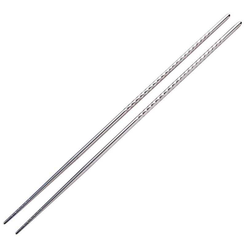 Palillos Extra largos de acero inoxidable para cocinar, palitos de comida para patatas fritas profundas, vajilla de Sushi, utensilios de cocina, 1 par