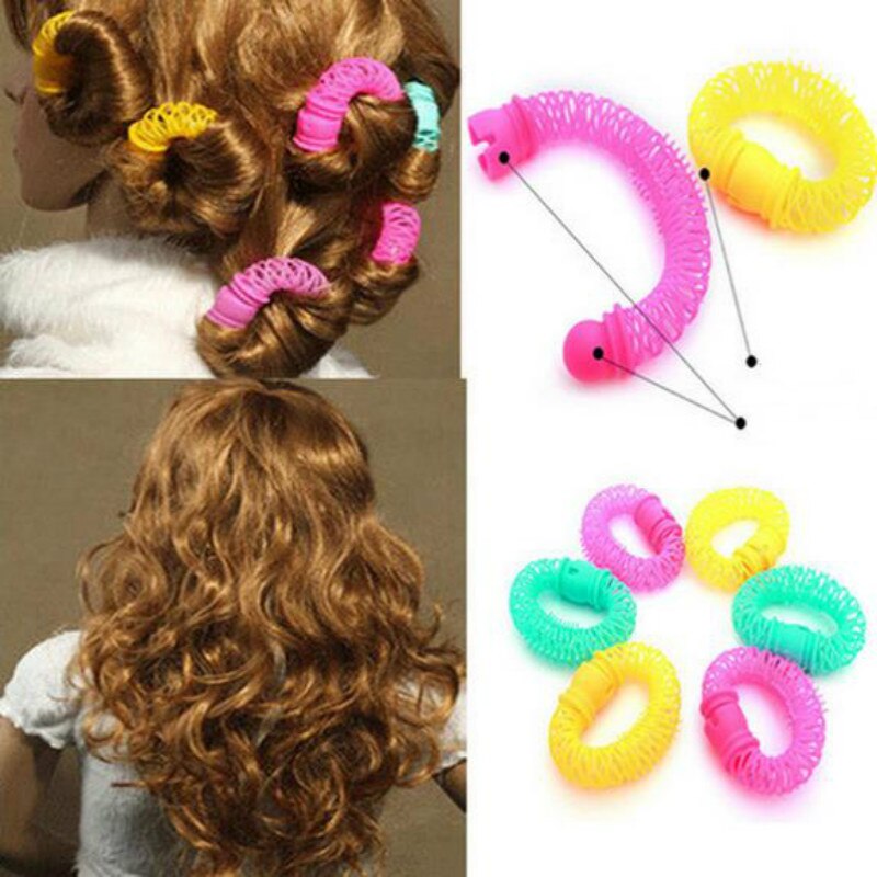 6 uds/8 Uds Magic Hair Bendy rizador espiral rizos rodillo Donuts Curl Herramienta de Peinado accesorios para el cabello