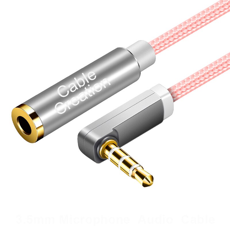 CableCreation 3.5mm Male to Female Extension Cable TRRS with Microphone Stereo Audio Adapter Compatible for iPhone iPad Smart: Rose Gold / 0.9m