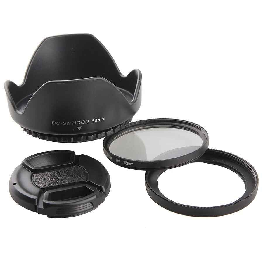Camera Lens Filter Adapter Metalen FA-DC58C 58 Mm Lens Cap Zonnekap Uv Filter Voor Canon Powershot G1X (Onverenigbaar met G1X Ii)