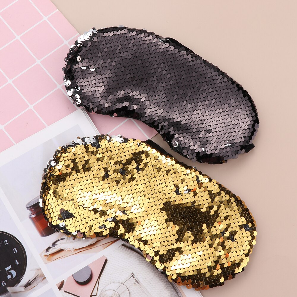 Glitter Sequin Eyes Mask Eyeshade Mermaid Sleeping Mask Eye Cover for Travel Relax Blindfold Shades Party Masks